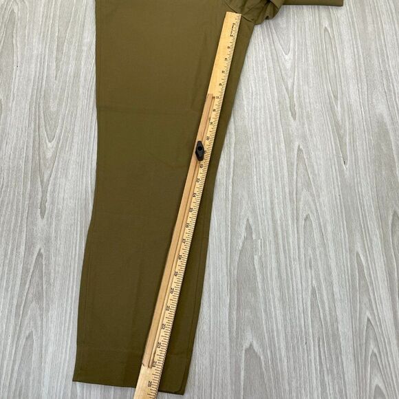 Everlane The Fixed Waist Stretch Cotton Work High Rise Pant Olive Green 10 - Picture 10 of 11